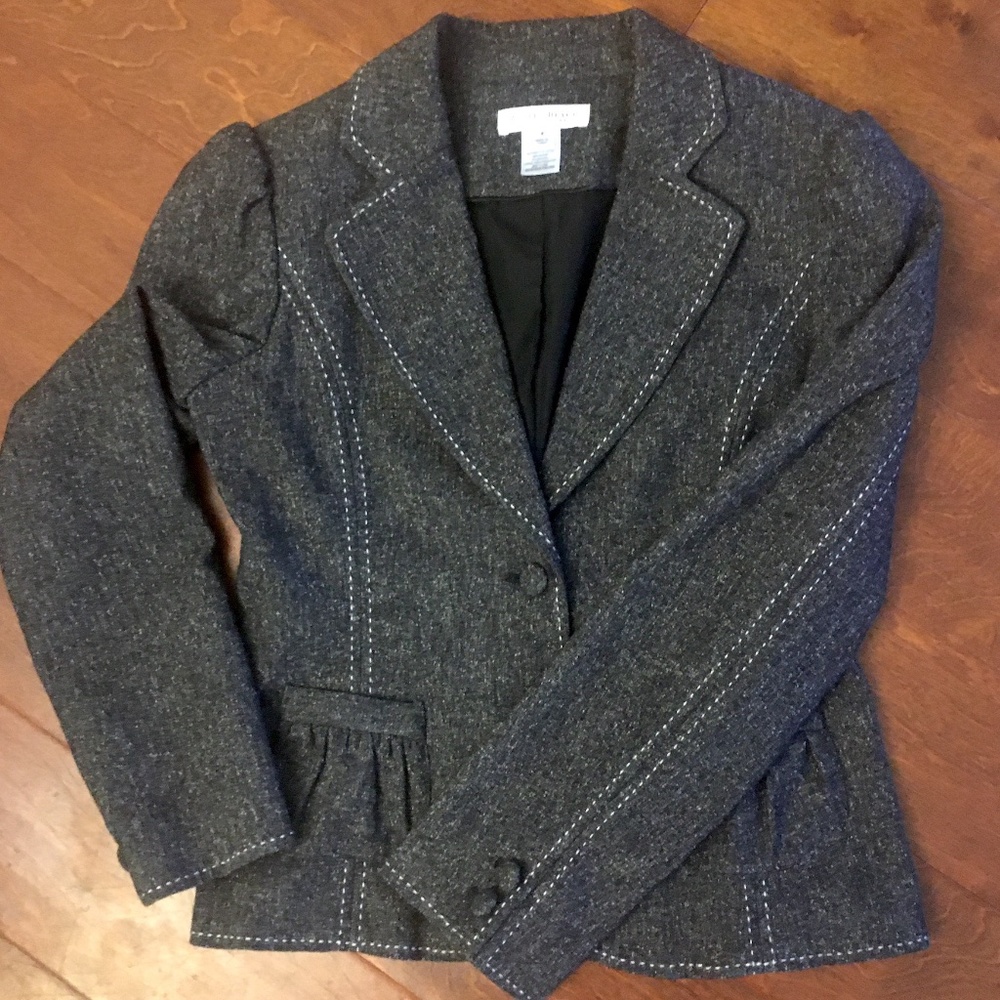 White House/Black Market flecked tweed jacket-4